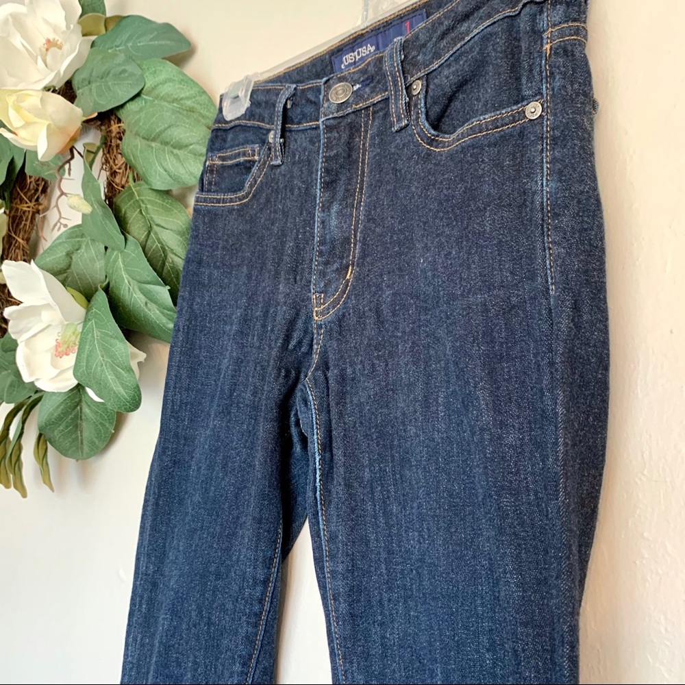 JUST USA Dark Wash Denim Skinny Jeans Size 1 - Picture 2 of 6